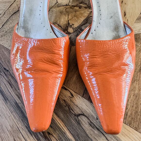 BCBGirls Orange Naplak Leather Melany Heels, Women's Size 9.5 - Picture 3 of 8